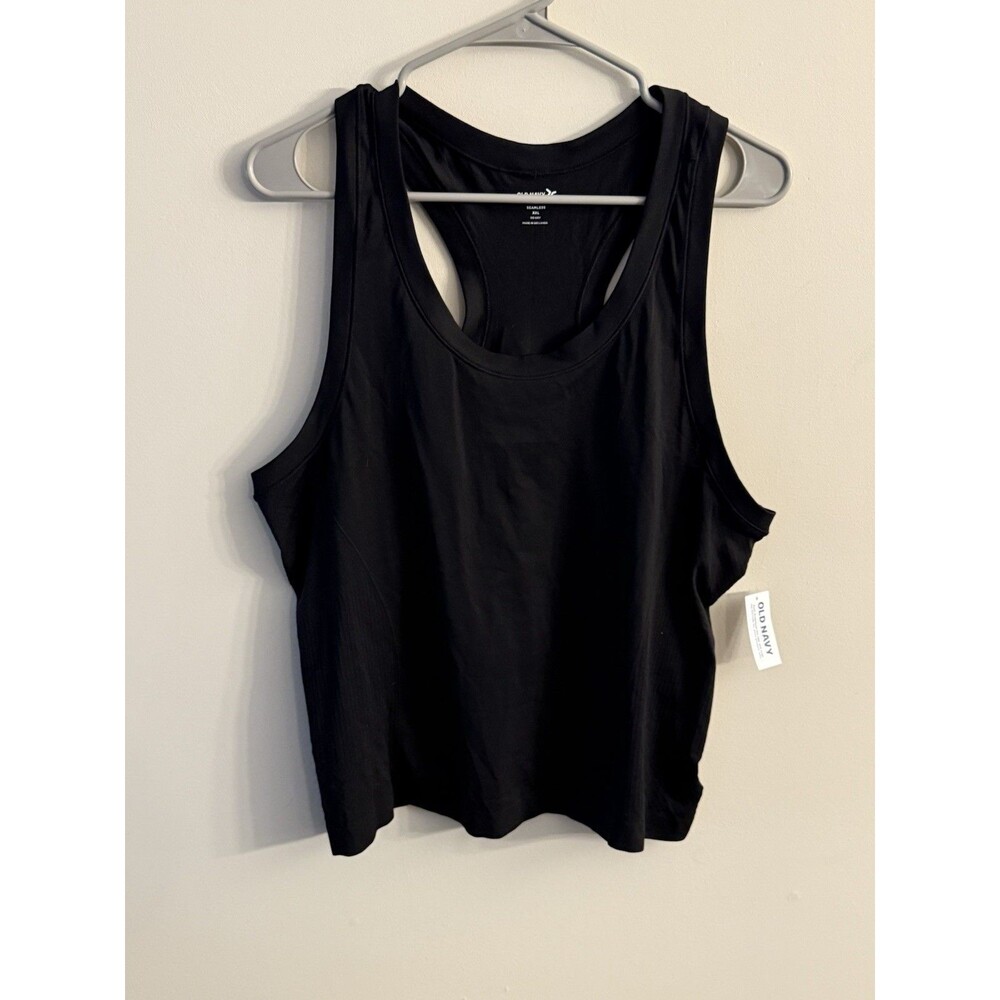 OLD‎ NAVY ACTIVE Women's XXL Seamless  Mesh Racerback Performance Tank Top Black